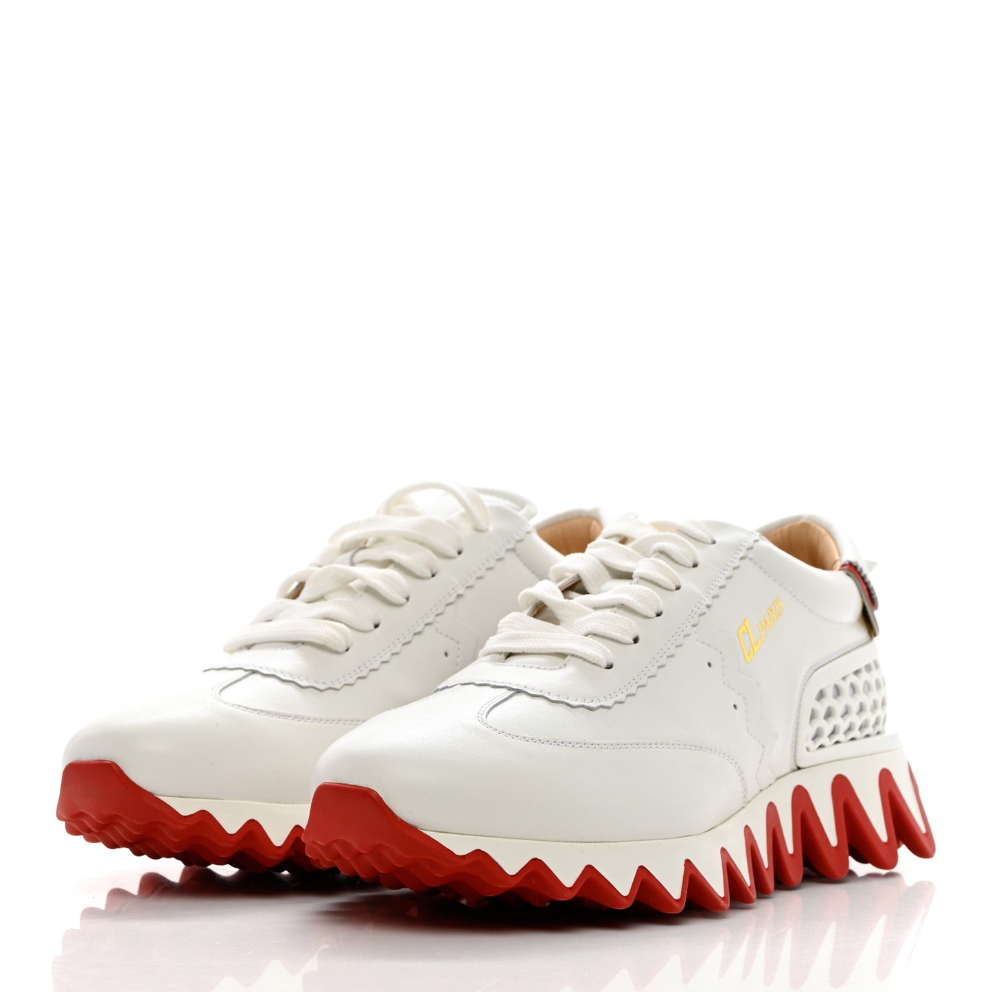 Calfskin Neoprene Womens Loubishark Sneakers 40 White