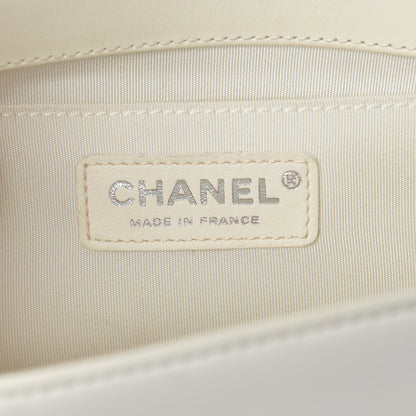 Chanel Lambskin Chevron Quilted Medium Boy Flap Ivory 6 of 12