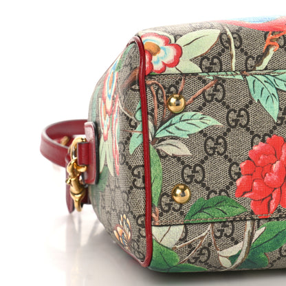 Gucci GG Supreme Monogram Tian Small Boston Beige Multicolor Red 8 of 9