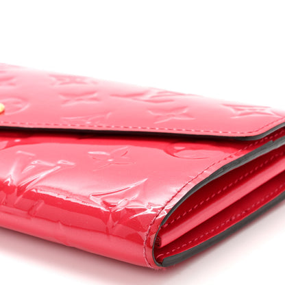 Louis Vuitton Vernis Sarah Wallet NM Rose Litchi 9 of 10