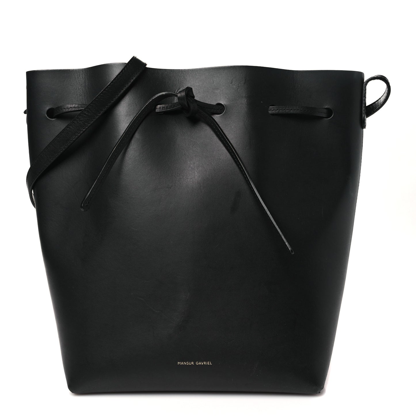 Vegetable Tanned Calfskin Bucket Bag Black Royal