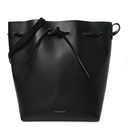 Mansur Gavriel Vegetable Tanned Calfskin Bucket Bag Black Royal 1 of 10