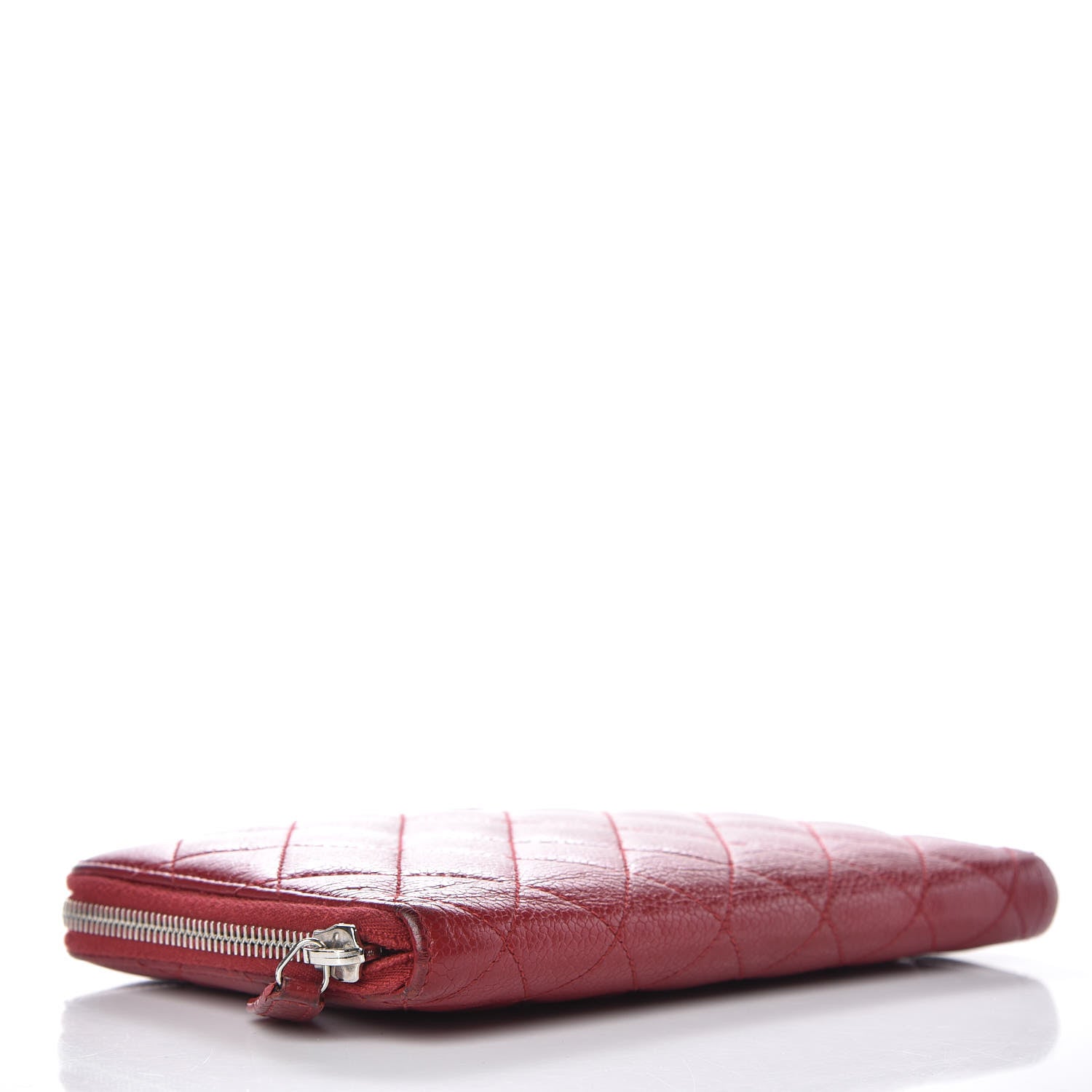 Chanel Caviar Quilted Large Zip Around Organizer Wallet Red 4 of 19