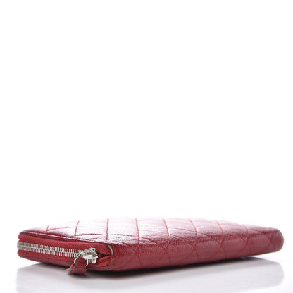 Chanel Caviar Quilted Large Zip Around Organizer Wallet Red 4 of 19