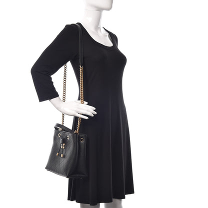 Chanel Grained Calfskin Stitched Small Drawstring Bag Black 2 of 10