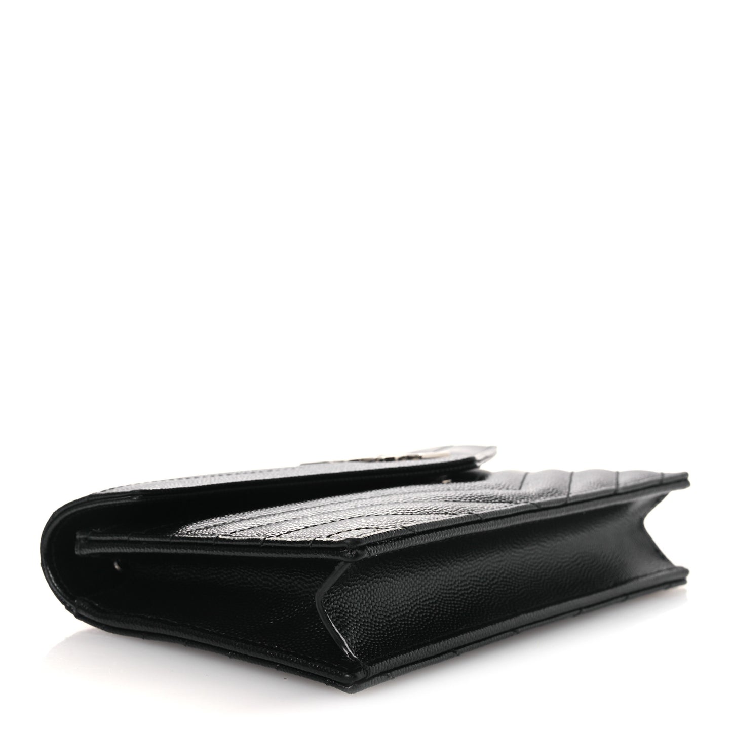 Grain De Poudre Matelasse Chevron Monogram Chain Wallet Black