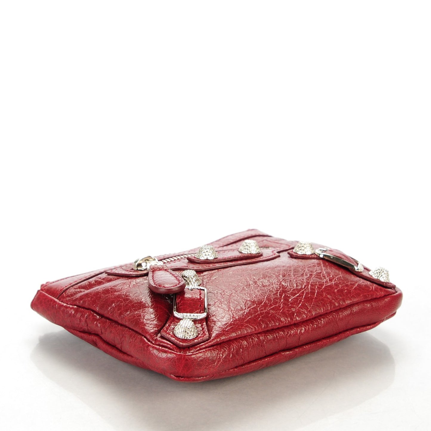 Agneau Giant 12 Silver Hardware M Porte-Monnaie Coin Purse Rouge Cerise