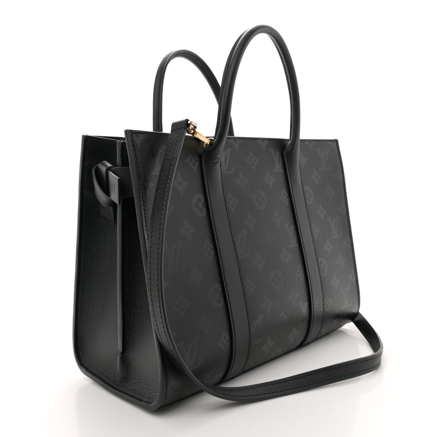 Monogram Cuir Plume Very Tote MM Black