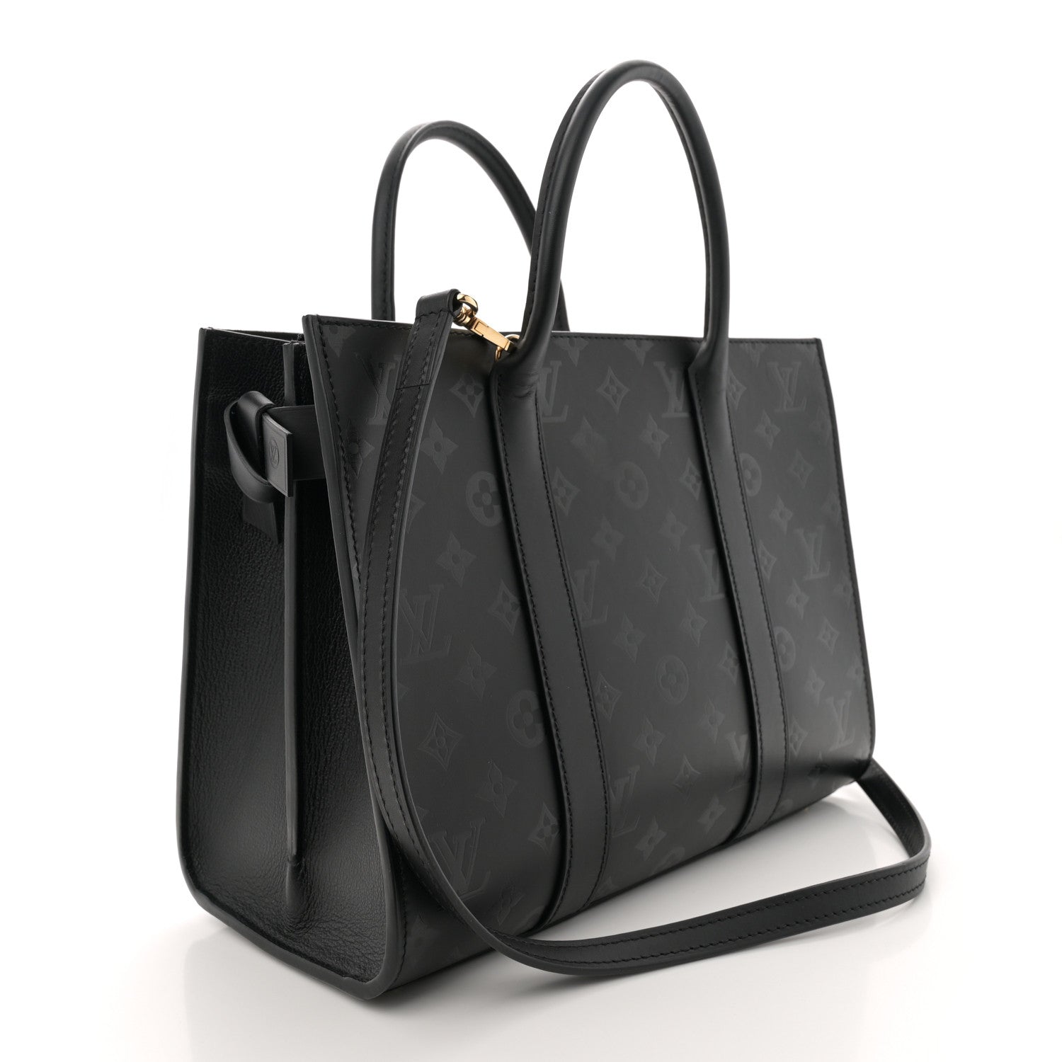 Louis Vuitton Monogram Cuir Plume Very Tote MM Black 3 of 10