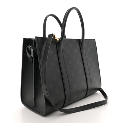 Louis Vuitton Monogram Cuir Plume Very Tote MM Black 3 of 10