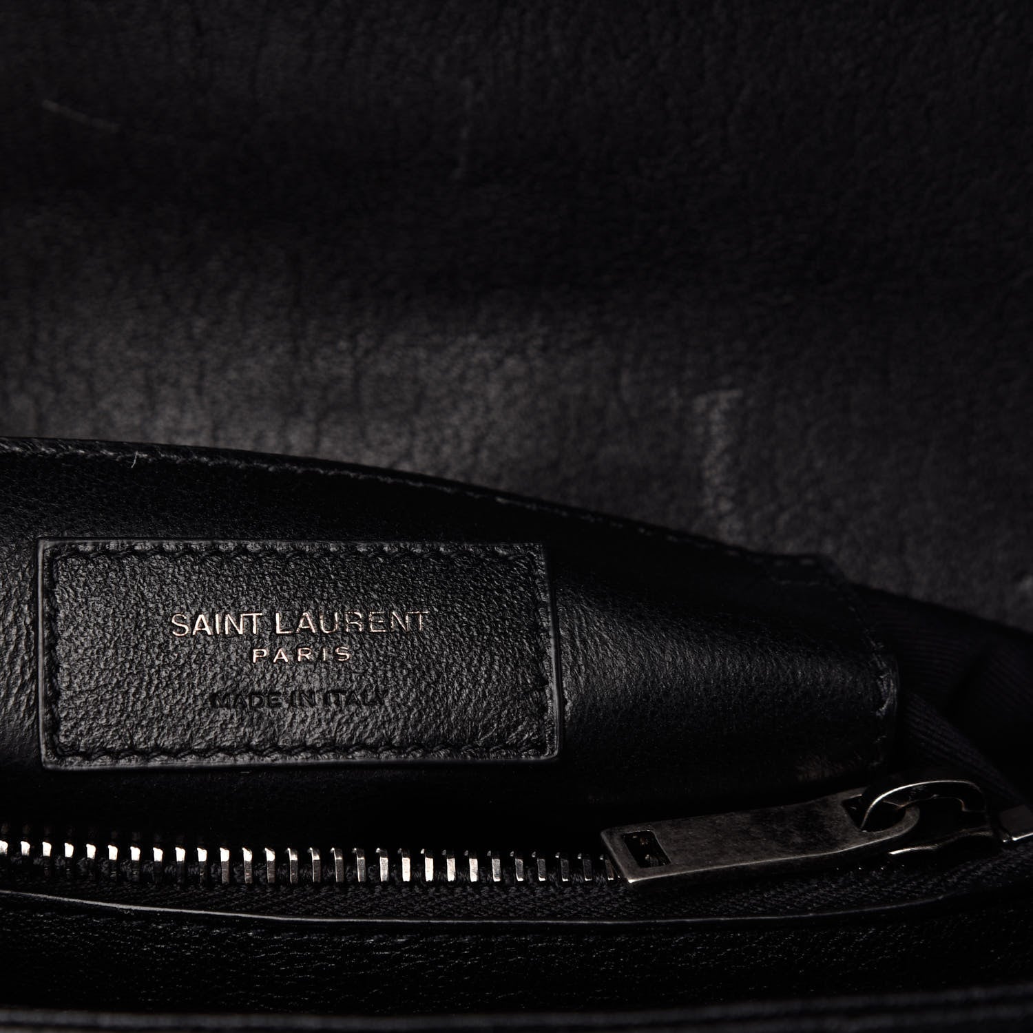 Saint Laurent Sheepskin Matelasse Chevron Monogram Medium College Bag Black 6 of 9