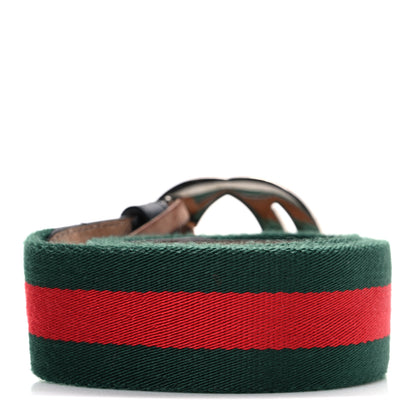 Gucci Calfskin Web Interlocking G Belt 95 38  Black 2 of 5
