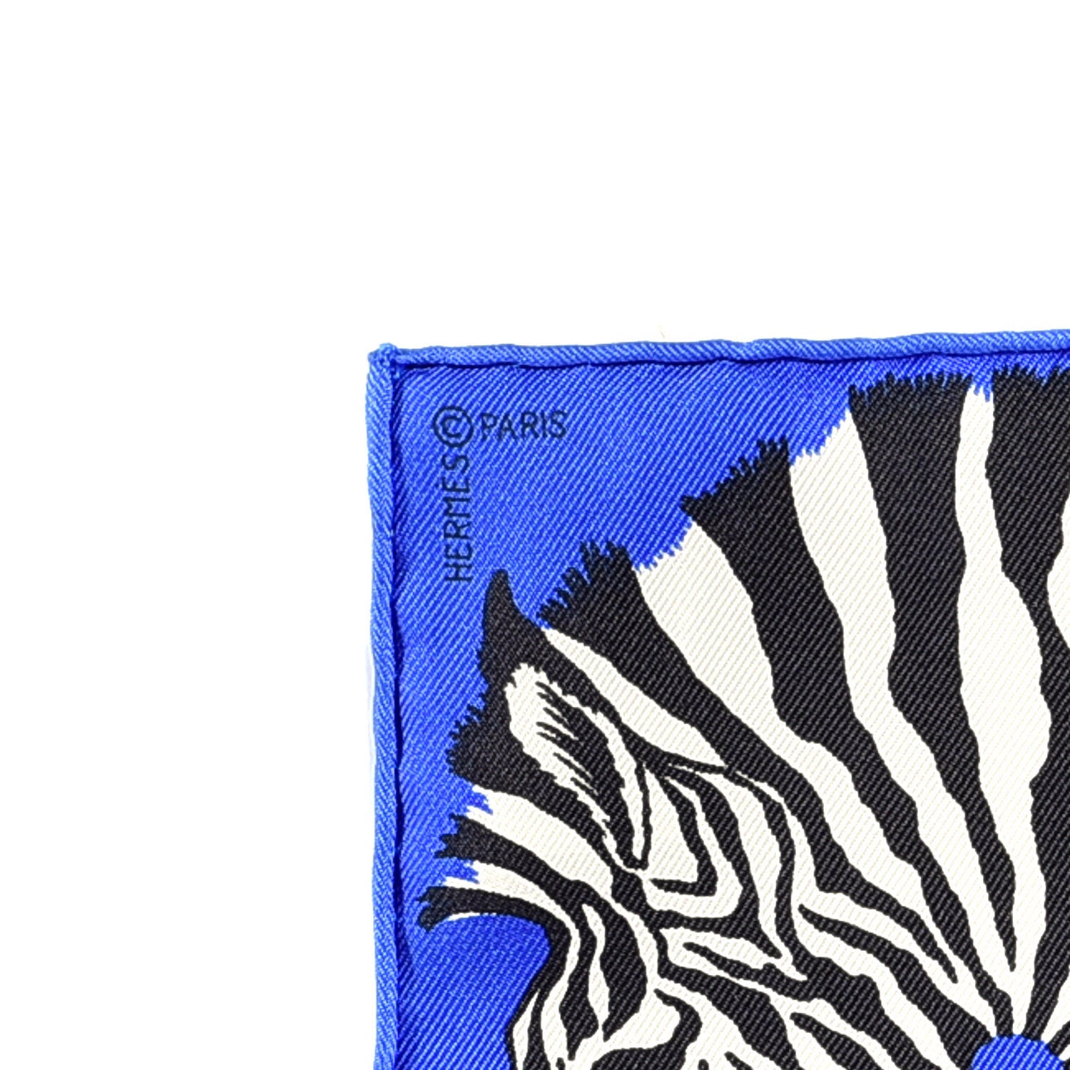 Hermes Silk Zebra Pegasus Nano Scarf 20 Bleu Vif Jaune White 2 of 3