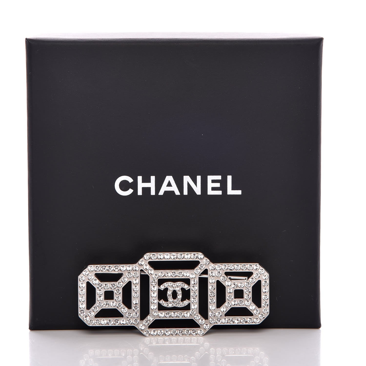 Chanel Crystal CC Brooch Silver 6 of 6