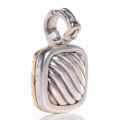 David Yurman Sterling Silver 18k Yellow Gold Sculpted Cable Locket 3 of 6