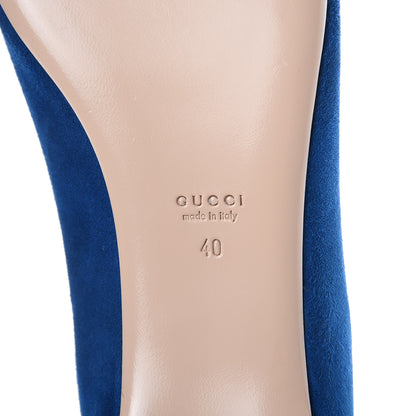 Gucci Kid Scamosciato Dionysus Ballet Flats 40 Vintage Bluette 7 of 9