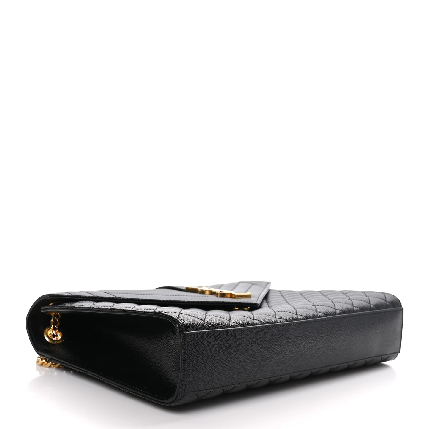 Grain De Poudre Textured Mixed Matelasse Large Triquilt Monogram Satchel Black