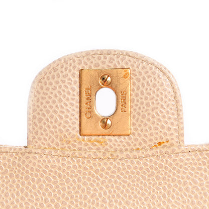 Chanel Caviar Quilted Medium Double Flap Beige 5 of 9