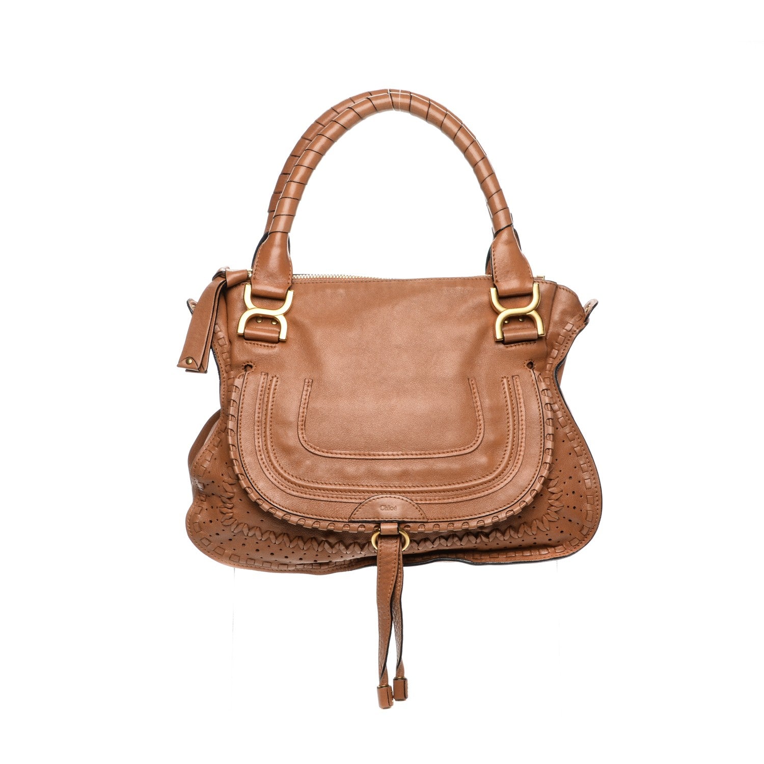 Chloe Calfskin Medium Marcie Satchel Tan 1 of 7