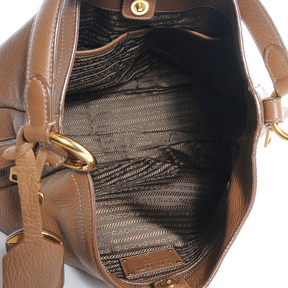 Prada Cervo Deerskin Zipper Hobo Cammello 5 of 8