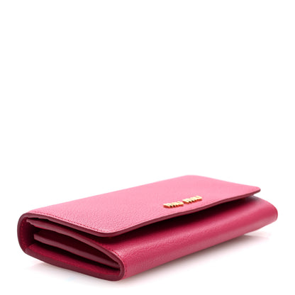 Miu Miu Goatskin Madras Flap Wallet Peonia 4 of 7