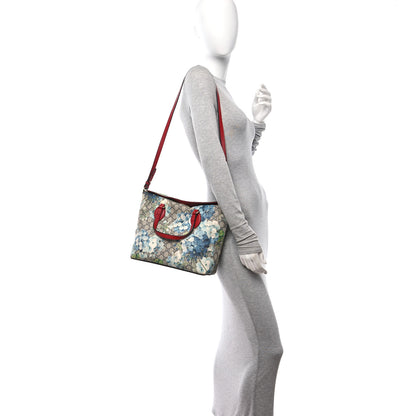 Gucci GG Supreme Monogram Blooms Linea A Foldover Tote Blue 2 of 13