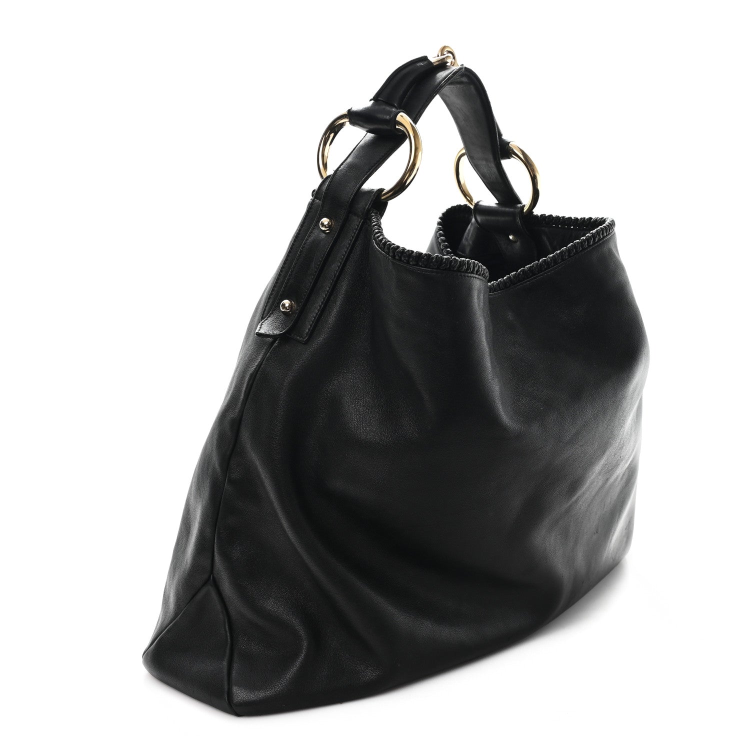 Gucci Calfskin Large Horsebit Chain Hobo Black 2 of 12