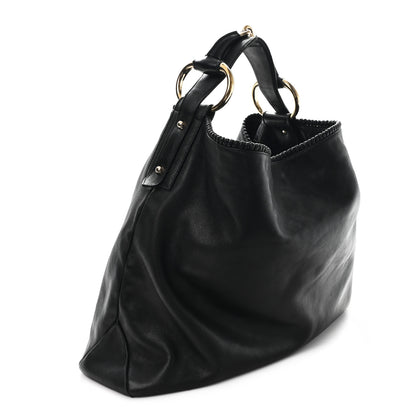 Gucci Calfskin Large Horsebit Chain Hobo Black 2 of 12