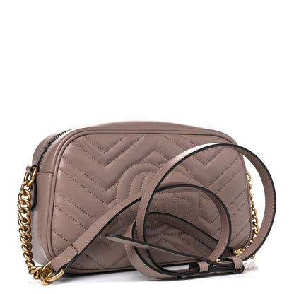 Gucci Calfskin Matelasse Small GG Marmont Chain Shoulder Bag Porcelain Rose 2 of 4