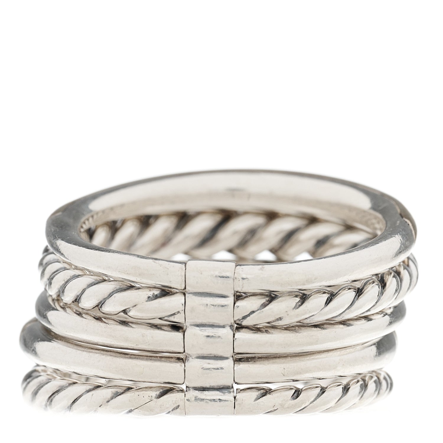 David Yurman Sterling Silver 18K Yellow Gold Wide Pure Form Ring 60 9 3 of 6