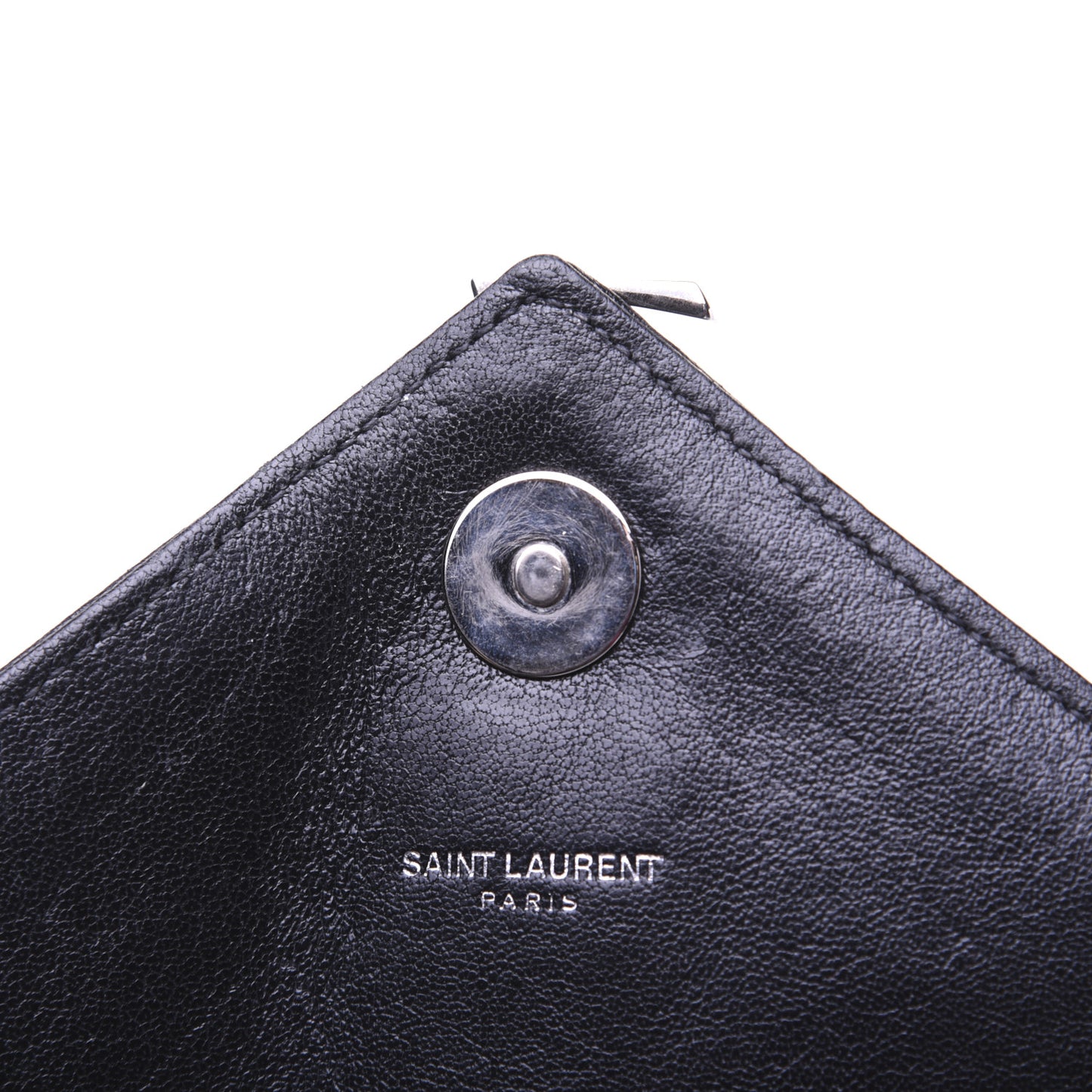 Sheepskin Matelasse Chevron Monogram Large College Satchel Black