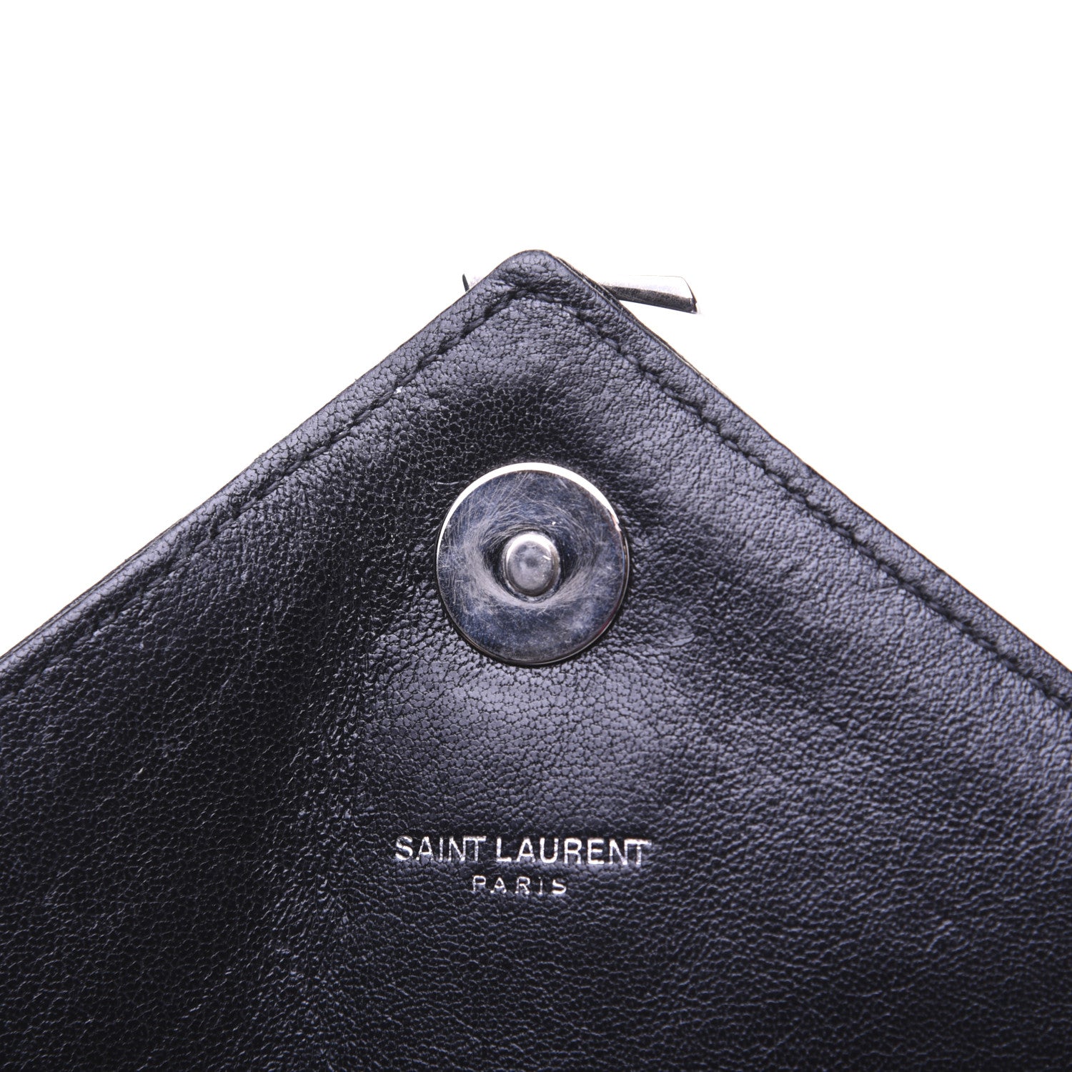 Saint Laurent Sheepskin Matelasse Chevron Monogram Large College Satchel Black 26 of 31