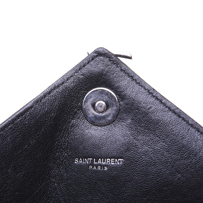 Saint Laurent Sheepskin Matelasse Chevron Monogram Large College Satchel Black 26 of 31