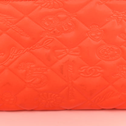 Chanel Patent Calfskin Lucky Symbols Pochette Coral 13 of 13