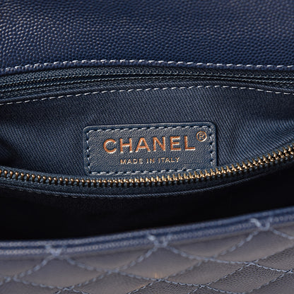Chanel Caviar Quilted Small Coco Handle Flap Dark Blue 8 of 10