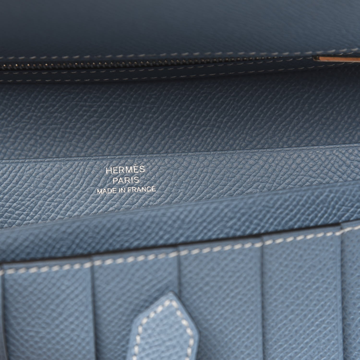 Hermes Epsom Bearn Gusset Wallet Blue Jean 6 of 7