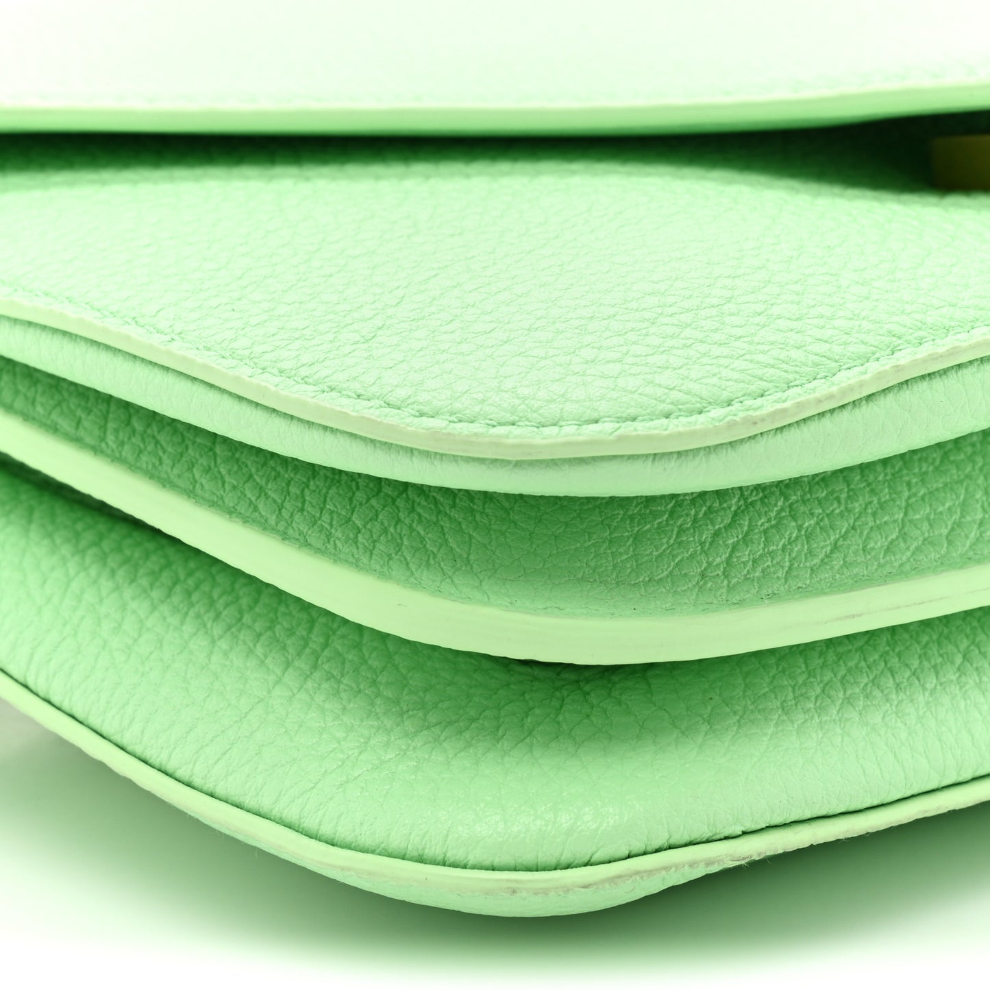 Calfskin Mount Envelope Bag Wasabi
