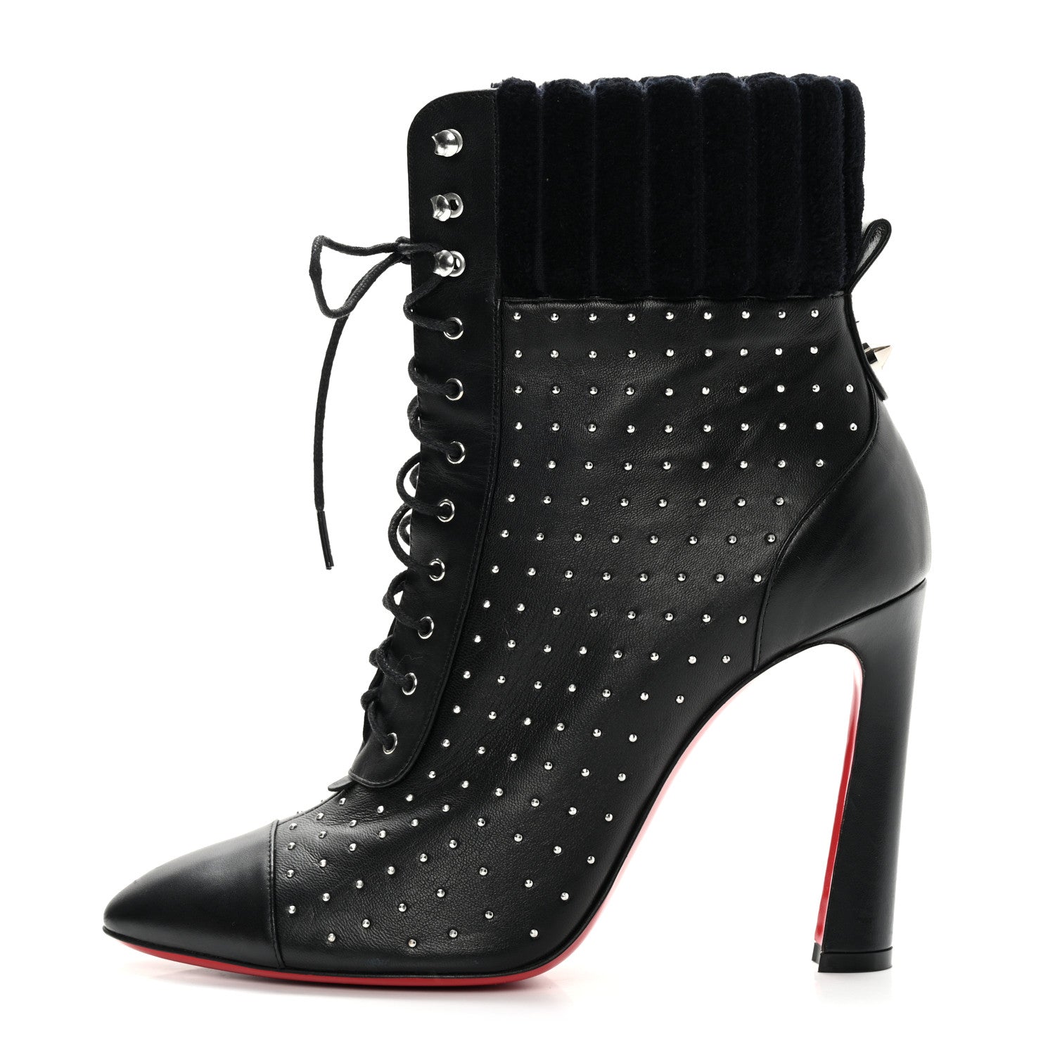 Christian Louboutin Calfskin Studded Dakita 100 Booties 39 Black 1 of 11