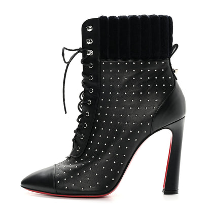 Christian Louboutin Calfskin Studded Dakita 100 Booties 39 Black 1 of 11