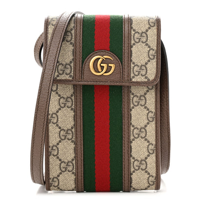 Gucci GG Supreme Monogram Web Mini Ophidia Crossbody Bag Beige New Acero 1 of 10