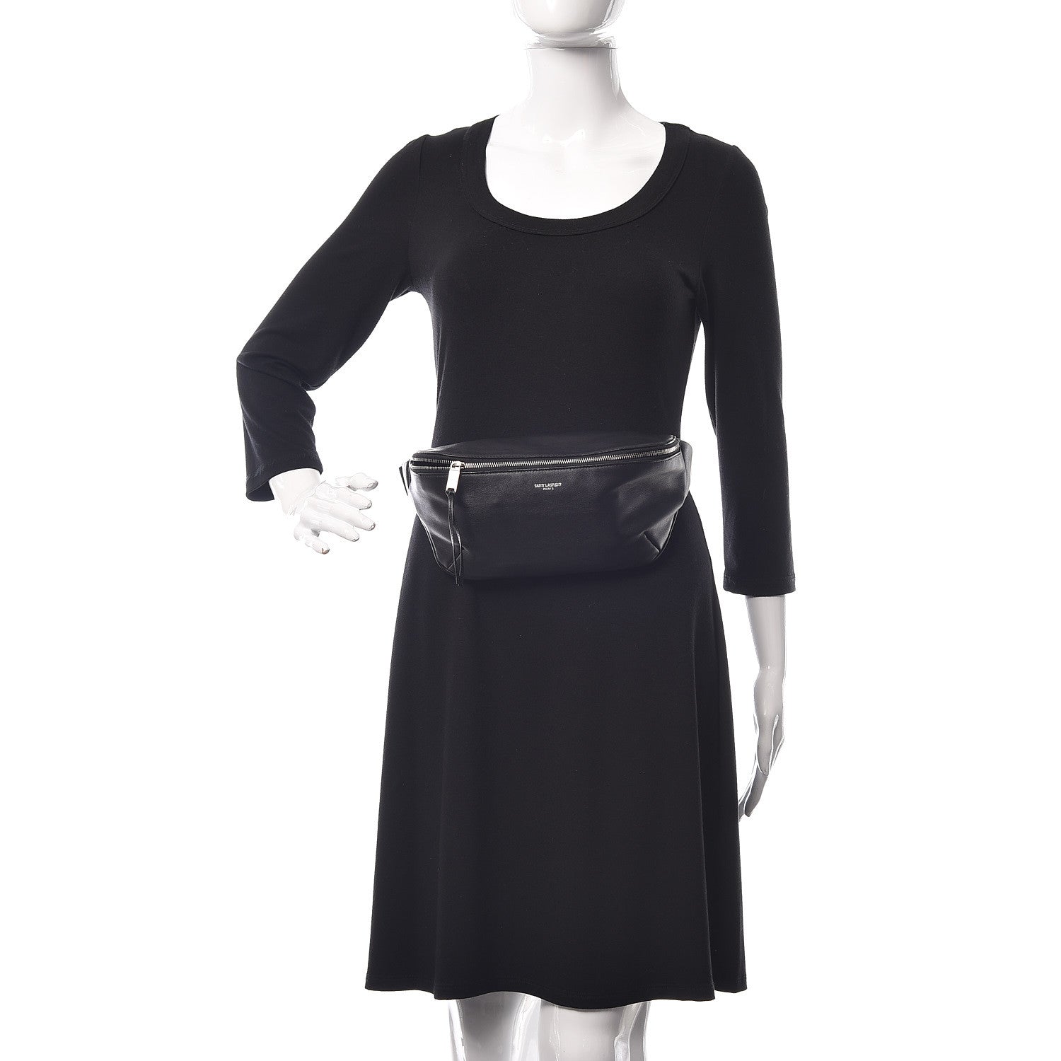 Saint Laurent Calfskin Belt Bag Black 2 of 9