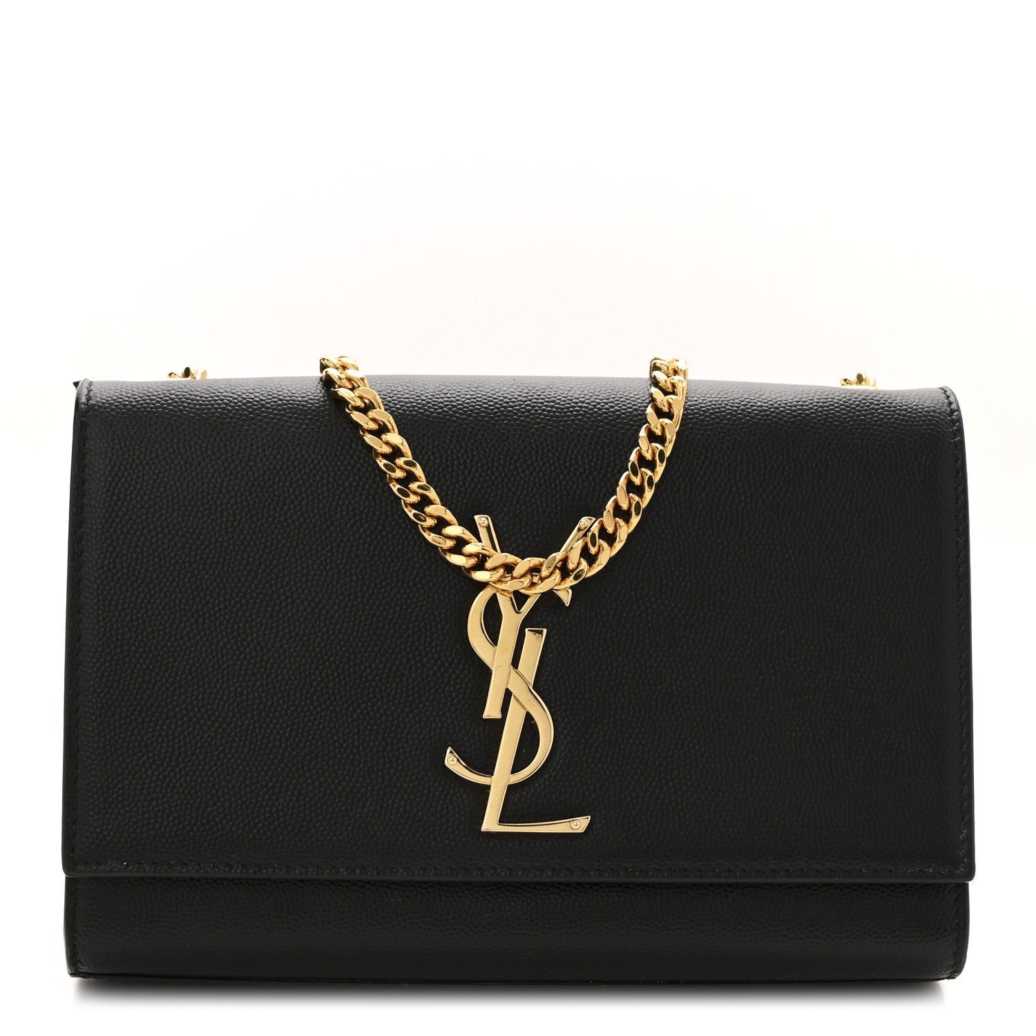 Saint Laurent Grain De Poudre Small Monogram Kate Satchel Black 1 of 13