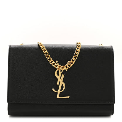 Saint Laurent Grain De Poudre Small Monogram Kate Satchel Black 1 of 13