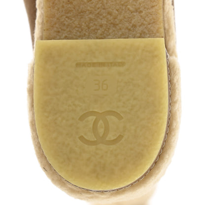 Chanel Shearling Suede Calfskin High Boots 36 Brown Beige 6 of 12