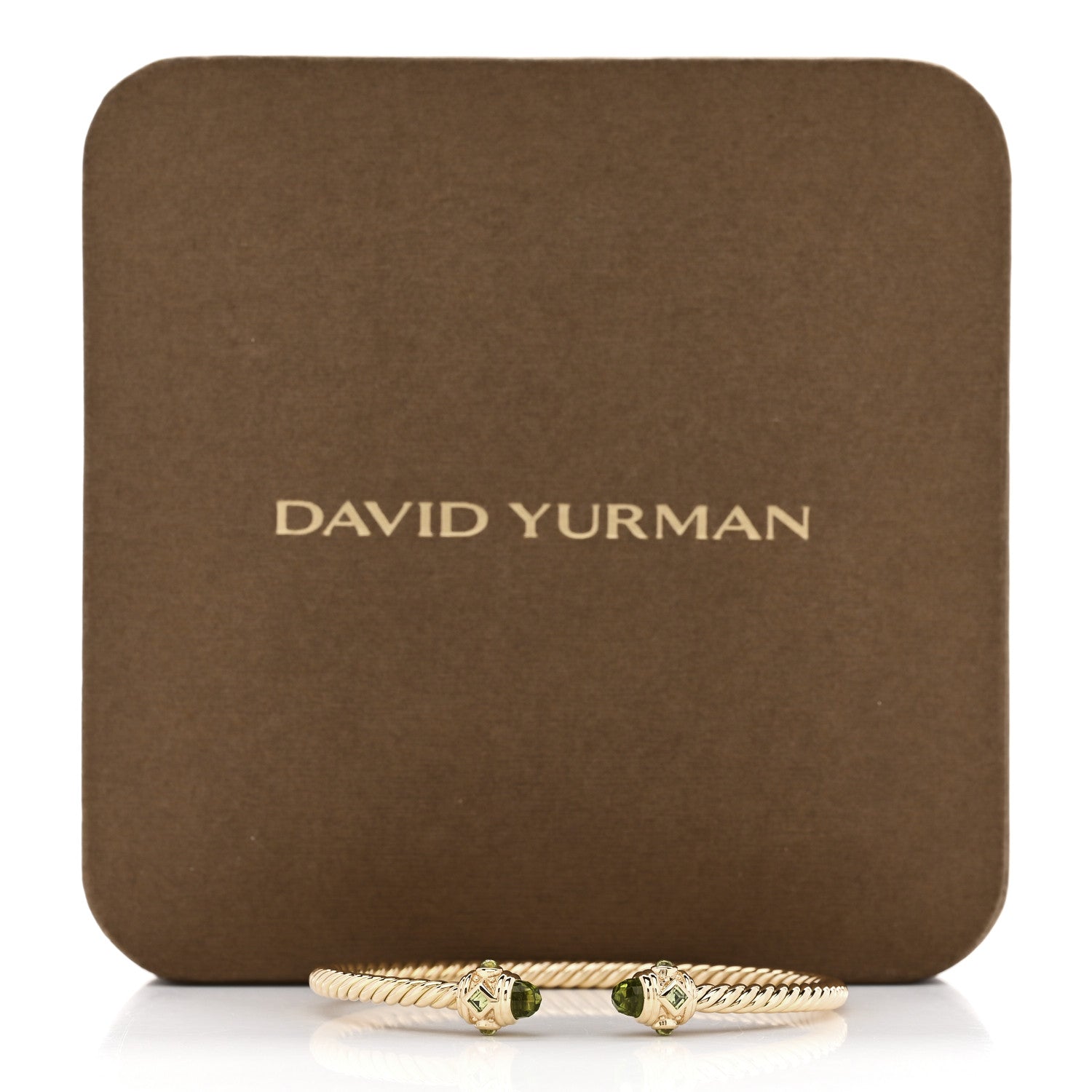 David Yurman 18K Yellow Gold Peridot 3.5mm Renaissance Bracelet 4 of 4