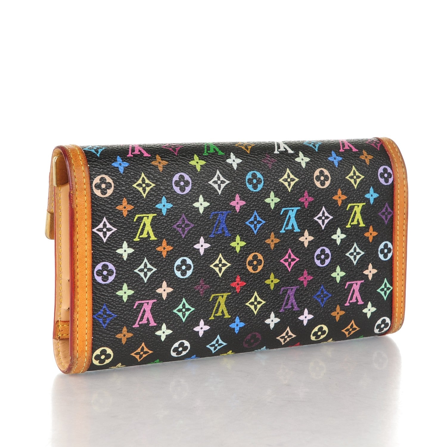 Louis Vuitton Monogram Multicolor Porte Tresor International Wallet Black 3 of 9