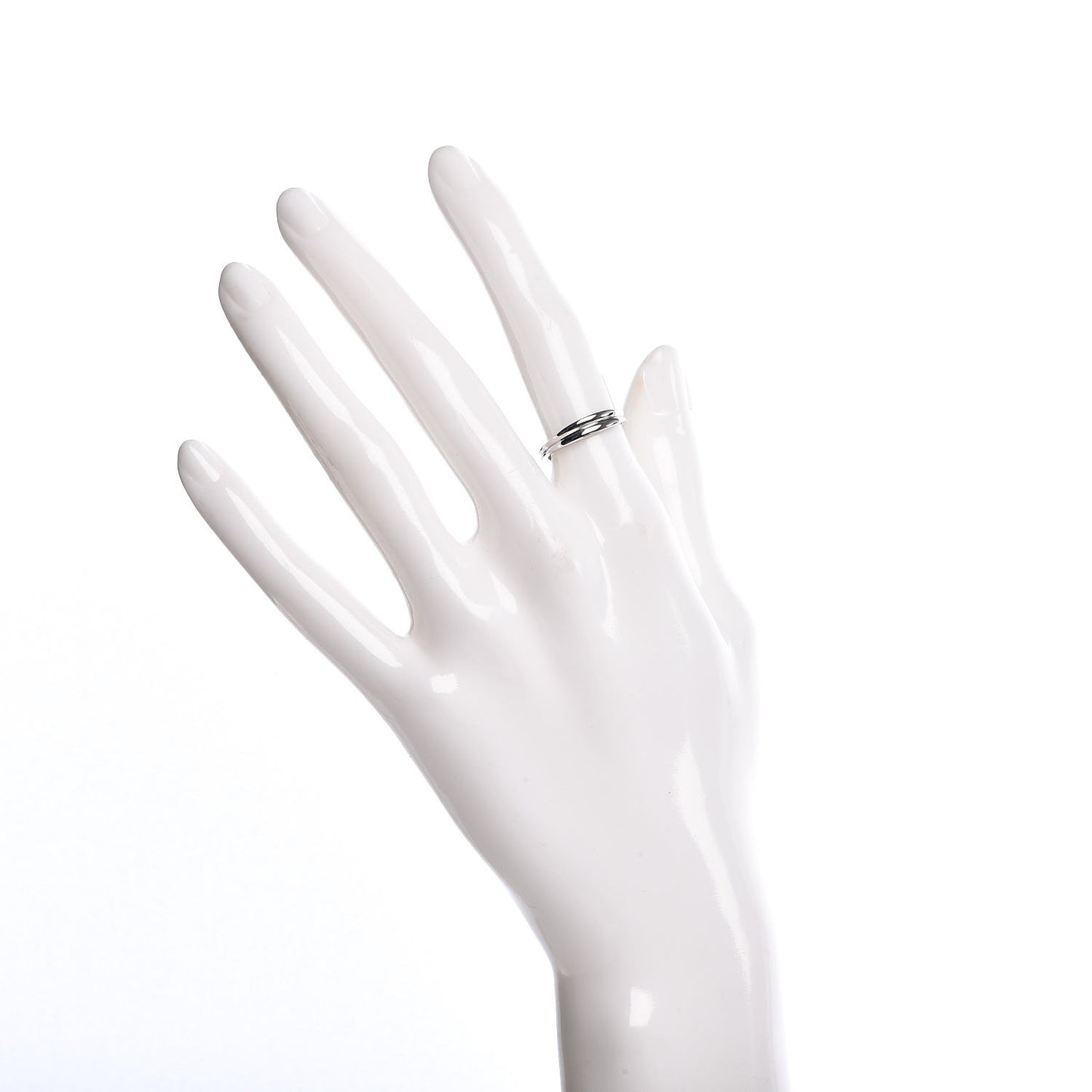 18K White Gold 3.5mm Wave Band Ring 49 5