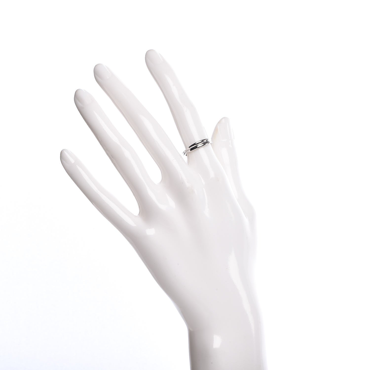 Tiffany 18K White Gold 3.5mm Wave Band Ring 49 5 2 of 4