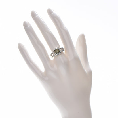 David Yurman Sterling Silver Diamond Prasiolite 7mm Petite Albion Ring 53 6.5 2 of 4