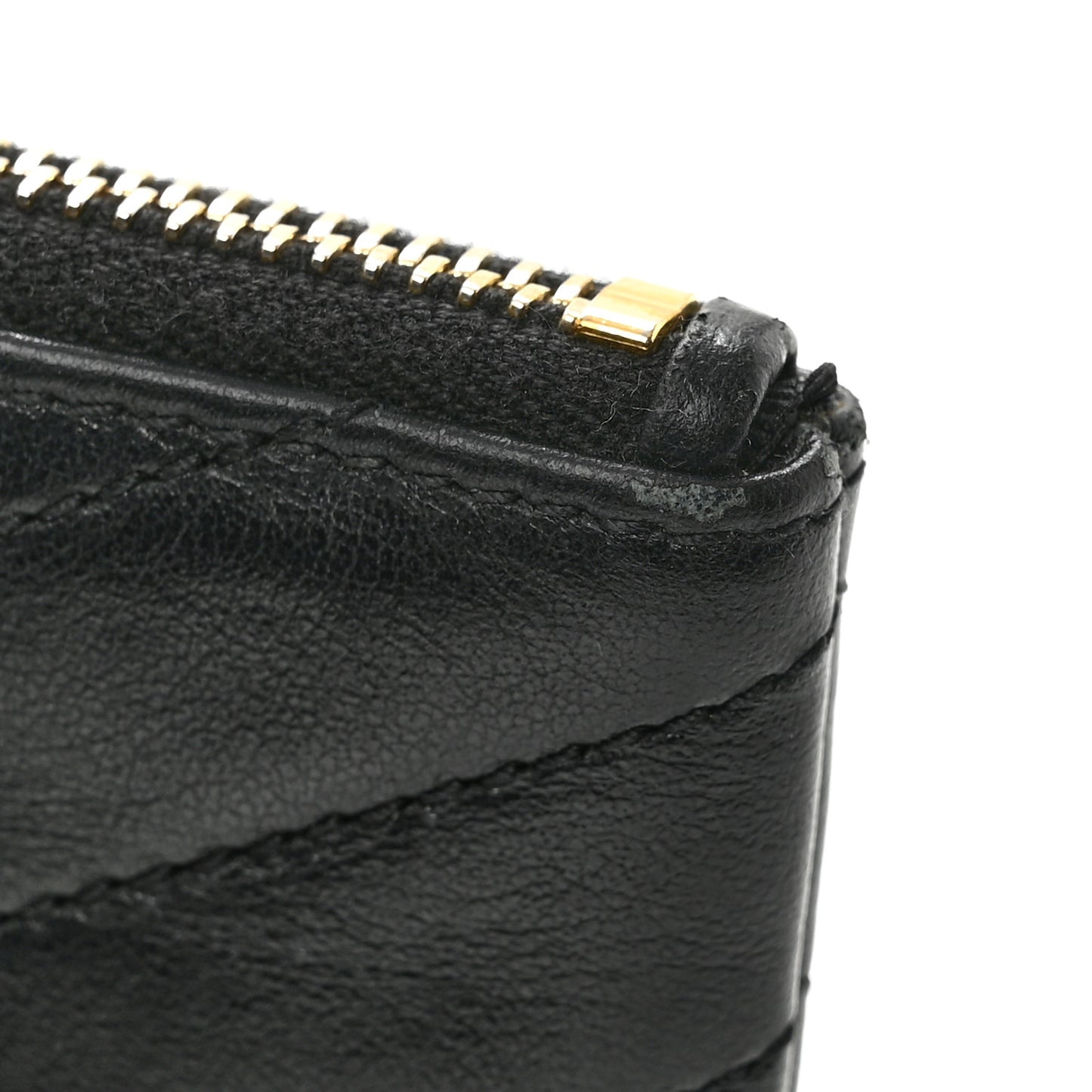 Calfskin Matelasse Monogram Key Pouch Black